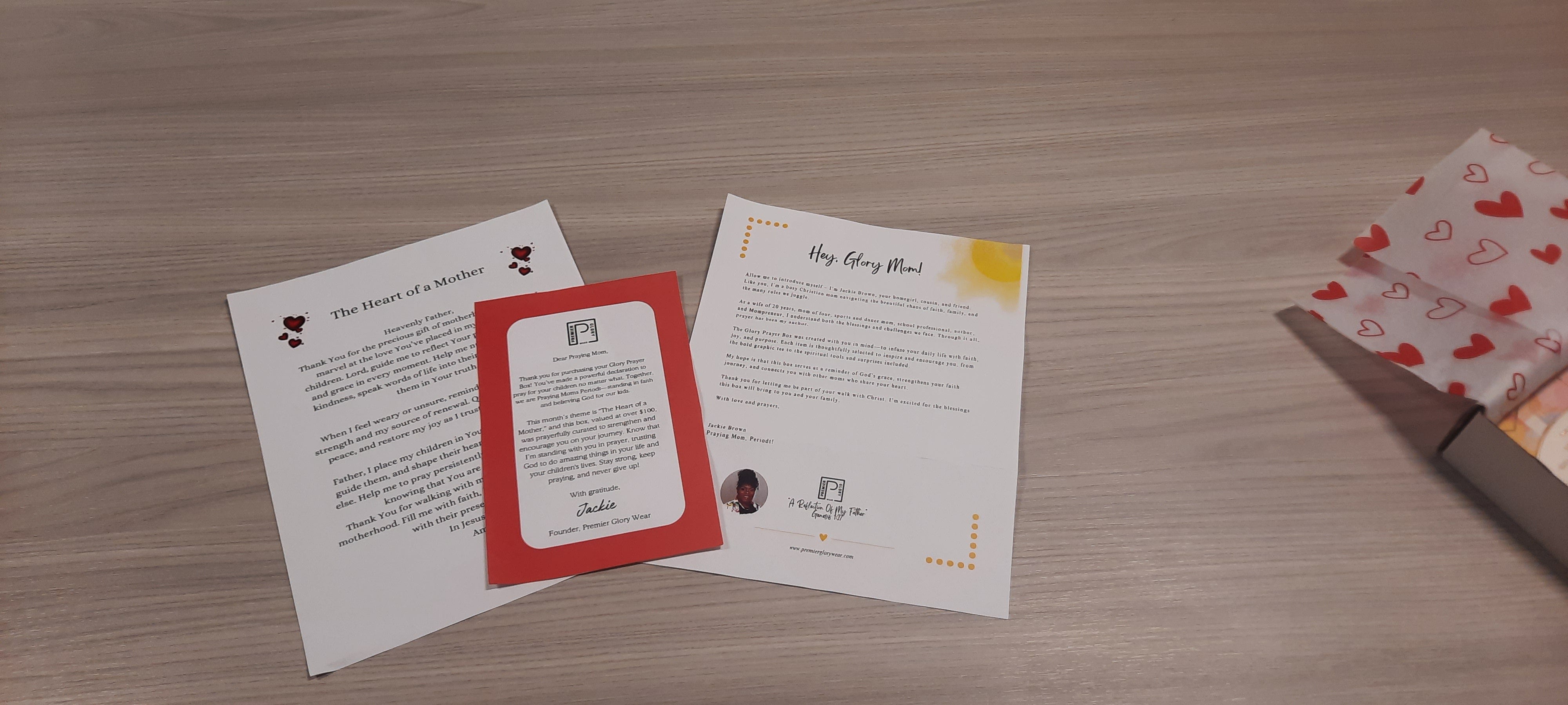 Premier Glory Wear Faith-based Gift Box Glory Prayer Box: (The Heart of A Mother) Limited Edition