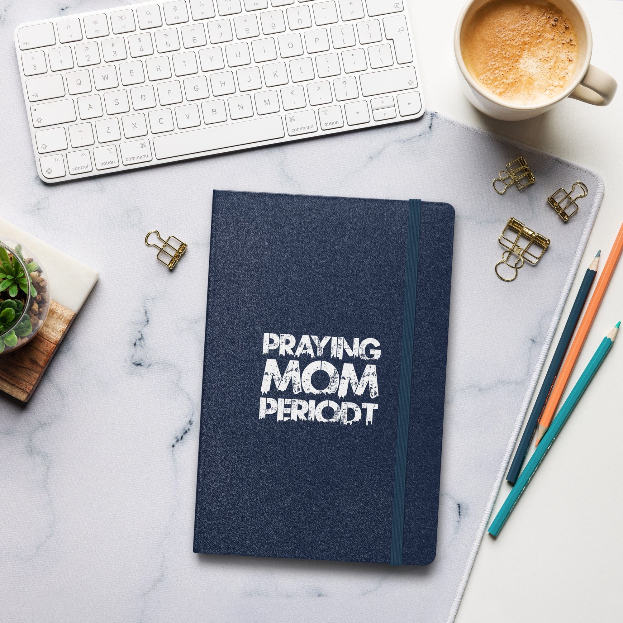 Premier Glory Wear Navy Praying Mom Periodt (Multi-Colors) Hardcover Bound Journal