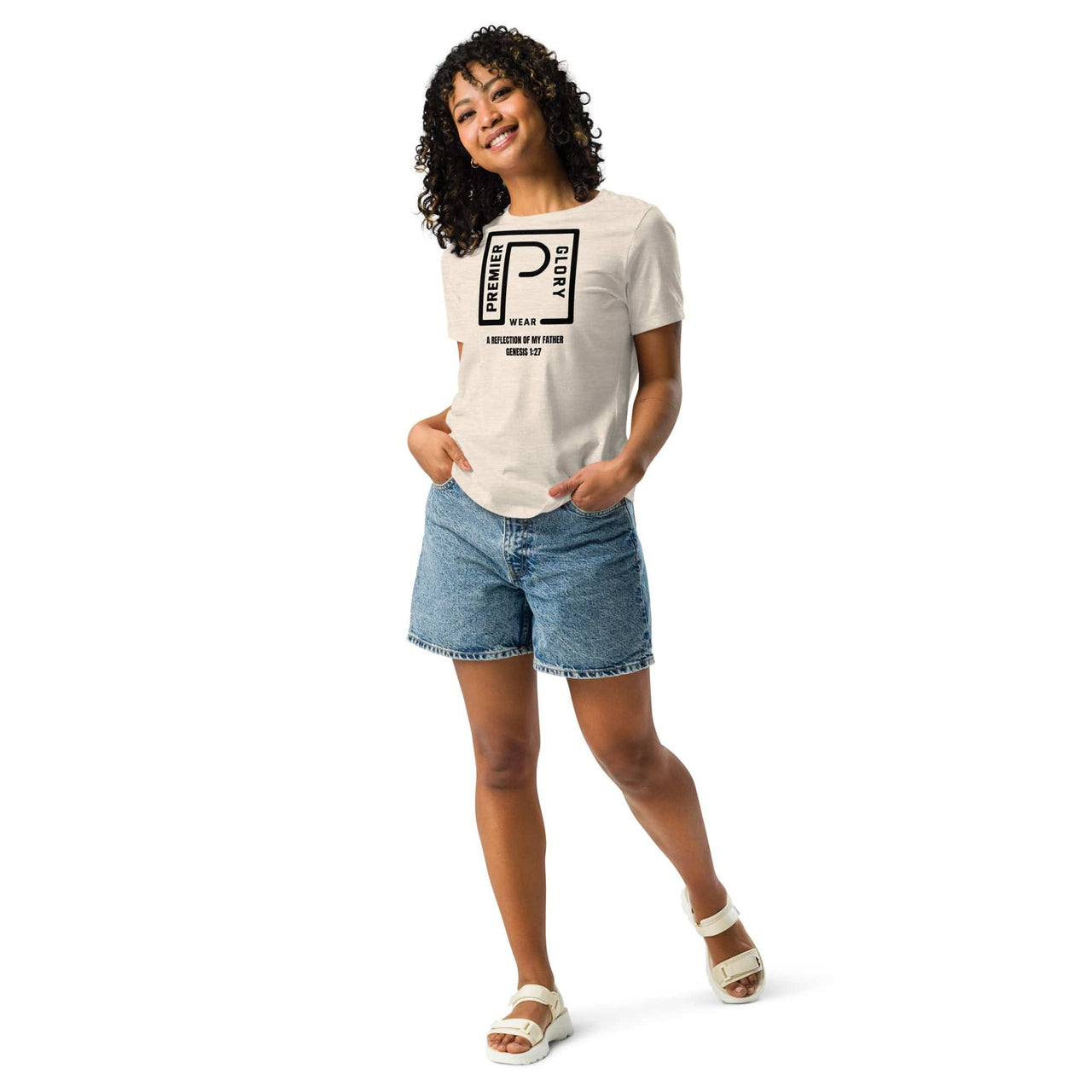 Premier Glory Wear Heather Prism Natural / S Premier Glory Wear (Multi-Colors) Women's Relaxed T-Shirt