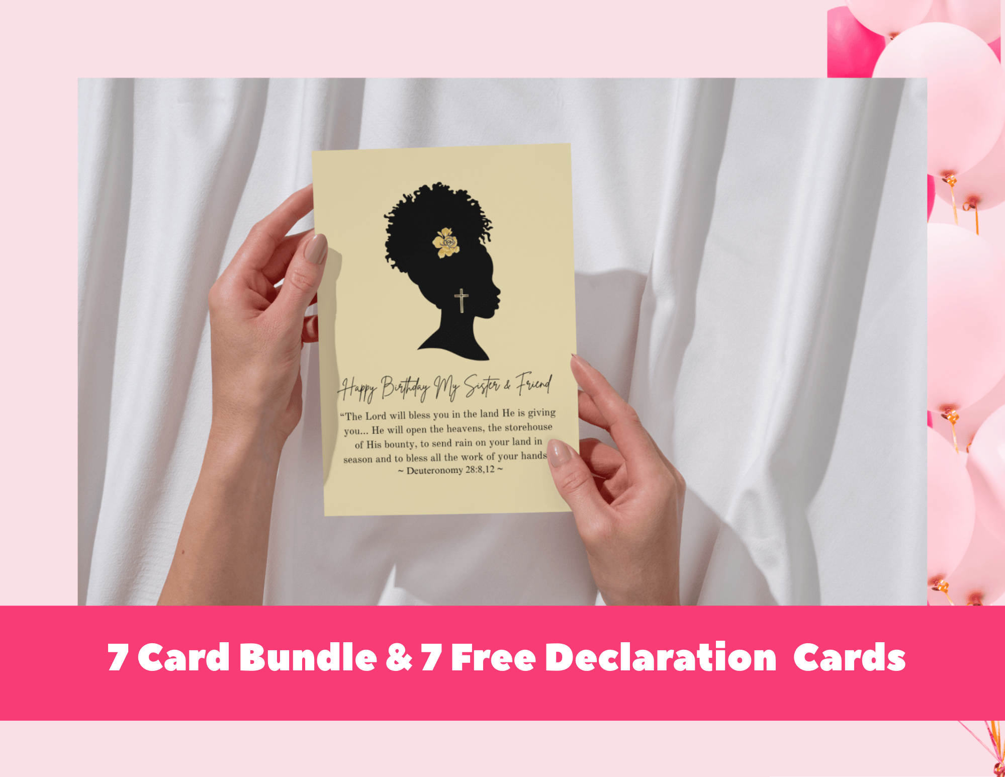 Premier Glory Wear Digital Prayer Cards Sister Friend Christian Birthday Cards – Printable Faith Set