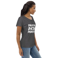 Thumbnail for [Praying Mom Periodt] White Font Women's Fitted T-Shirts